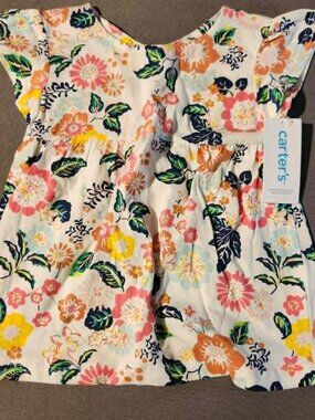 Carter's Girls 4T Floral Flutter Sleeve Dress NWT